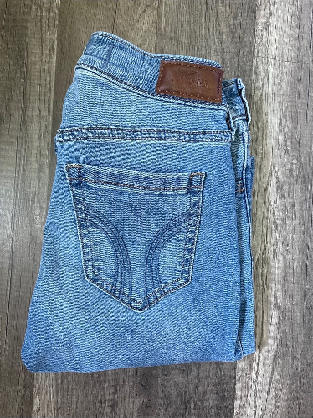 Hollister Light Blue Mid Rise Boot Juniors Jeans Size 000